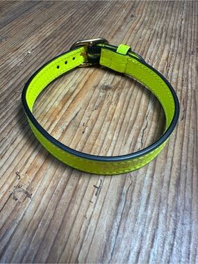 Gucci Neon Yellow Green Leather collar